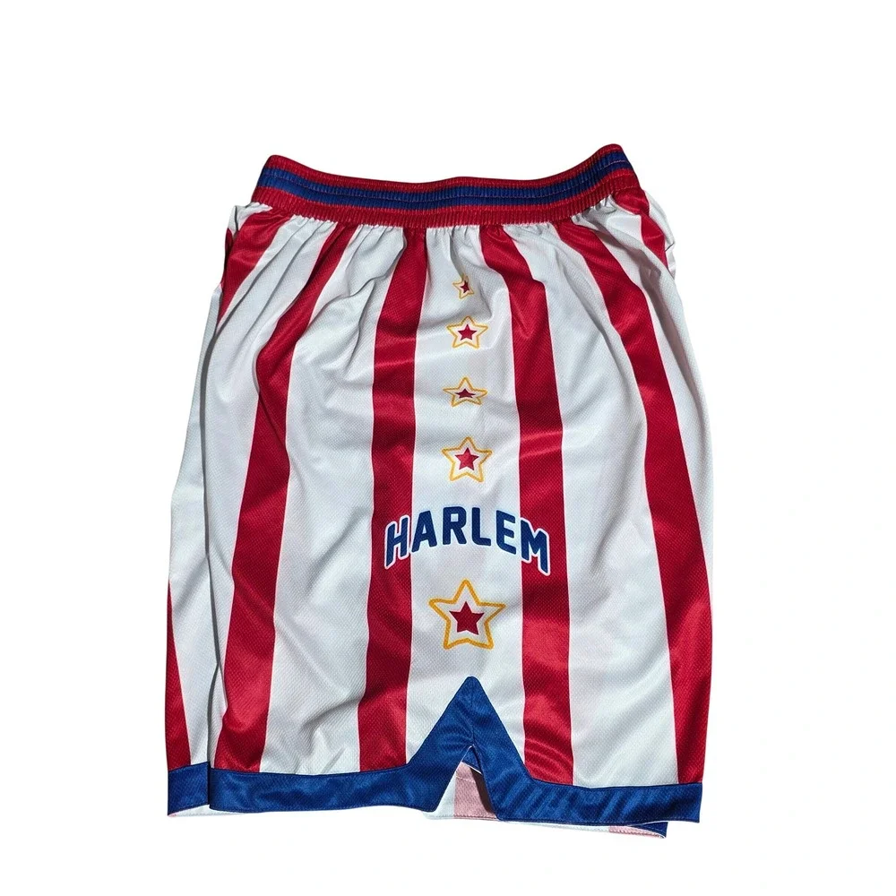 Champion Harlem Globetrotters Basketball Shorts Mens Medium Red White Striped